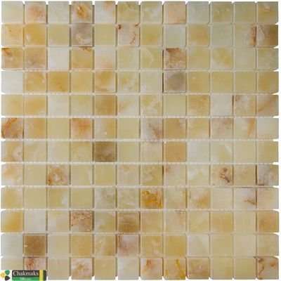 Мозаика Chakmaks Anatolian Stone Light Honey Onix, цвет жёлтый, поверхность структурированная, квадрат, 305x305