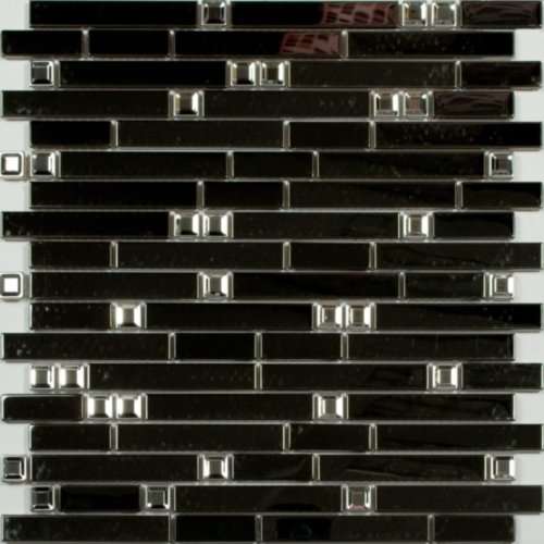Мозаика NS Mosaic MS-604, цвет чёрно-белый, поверхность глянцевая, прямоугольник, 305x298