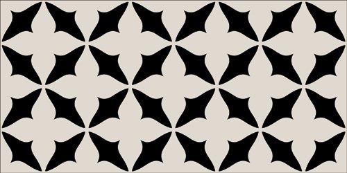 Декоративные элементы Vives Rivoli Caumartin Negro, цвет чёрно-белый, поверхность глянцевая, кабанчик, 100x200