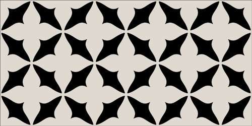 Декоративные элементы Vives Rivoli Caumartin Negro, цвет чёрно-белый, поверхность глянцевая, кабанчик, 100x200