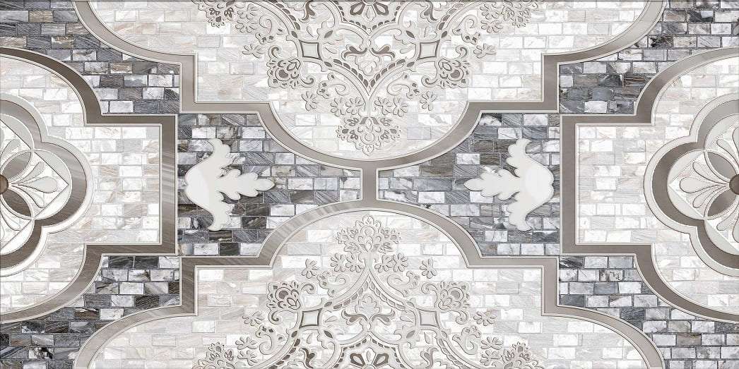 Декоративные элементы Axima Венеция Декор Серый Люкс, цвет серый, поверхность глянцевая, квадрат, 300x600