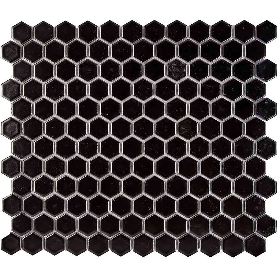 Мозаика Pixel Mosaic PIX607 Керамогранит (23х26 мм), цвет чёрный, поверхность матовая, прямоугольник, 265x312