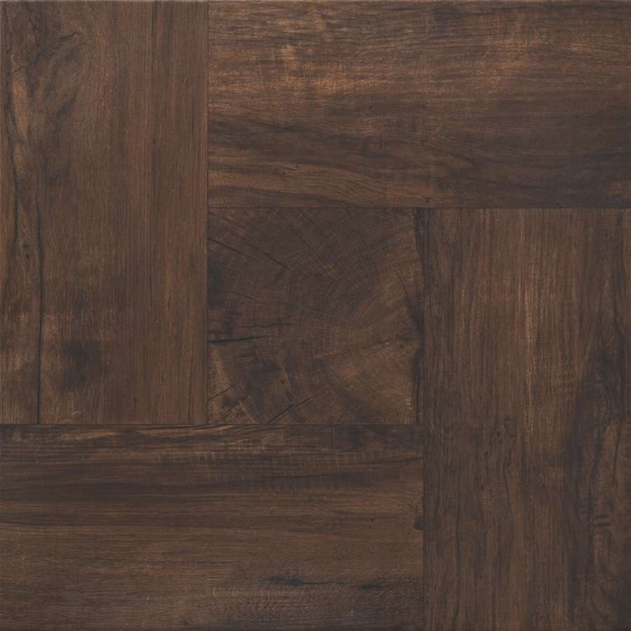 Керамогранит Settecento Gallery Iroko Grip 150021, цвет коричневый тёмный, поверхность матовая противоскользящая, квадрат, 480x480