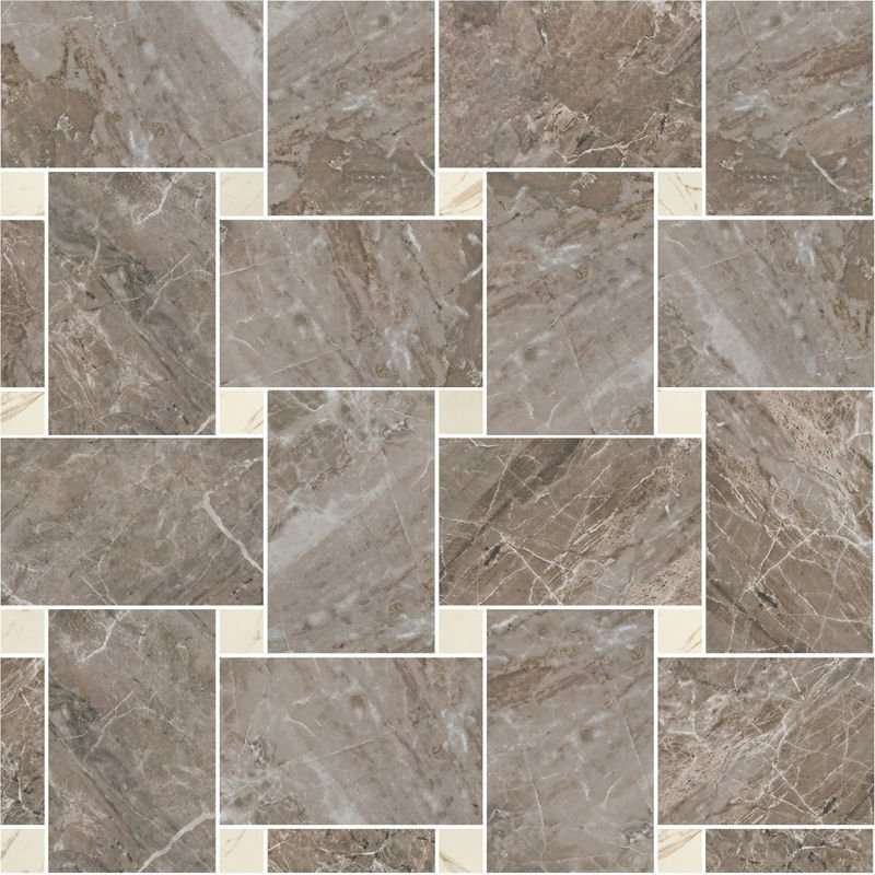 Мозаика Versace Marble Mosaico Intreccio Grigio-Bianco 240535, цвет белый серый, поверхность лаппатированная, квадрат, 291x291