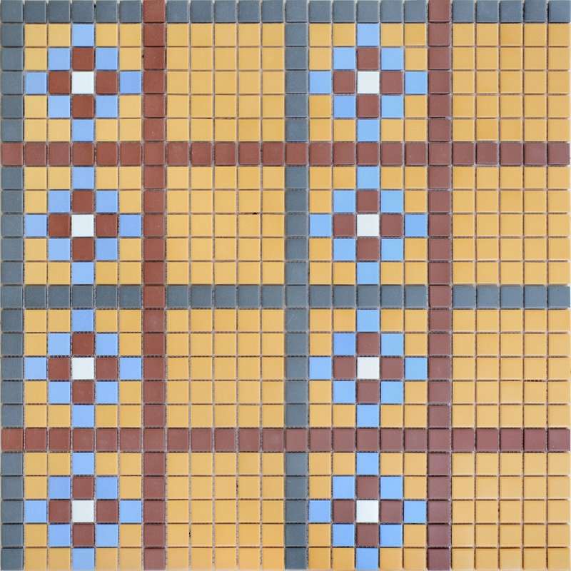 Мозаика Caramelle Mosaic Ornamento 8 23x23x6, цвет разноцветный, поверхность матовая противоскользящая, квадрат, 300x300