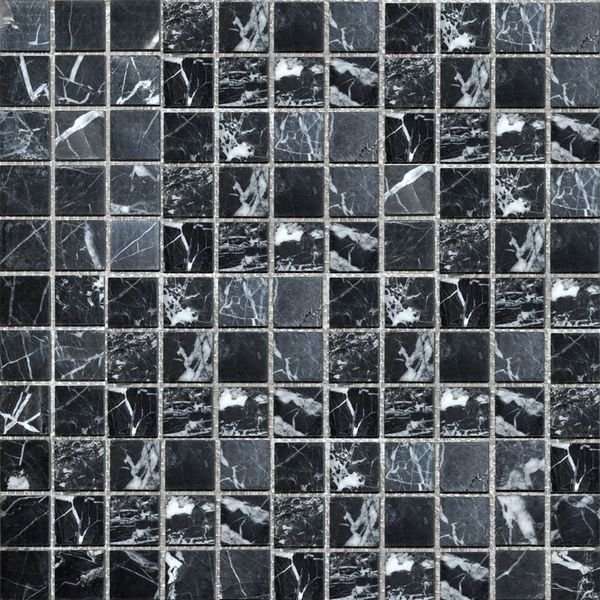Мозаика Colori Viva Nero-Brown Mos.Polished Nero Oriental CV20046, цвет чёрно-белый, поверхность полированная, квадрат, 300x300