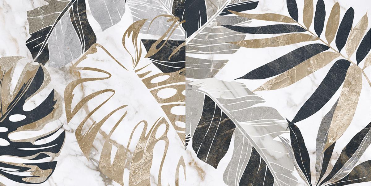 Декоративные элементы Laparet Kanzas кремовый ботаника 18-00-37-3636, цвет серый коричневый бежевый, поверхность матовая, прямоугольник, 300x600