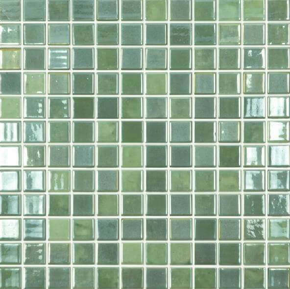 Мозаика Vidrepur Lux № 420, цвет зелёный, поверхность глянцевая, квадрат, 317x317