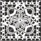 Вставки Керамин Органза 5 вставка, цвет чёрно-белый, поверхность матовая, квадрат, 98x98