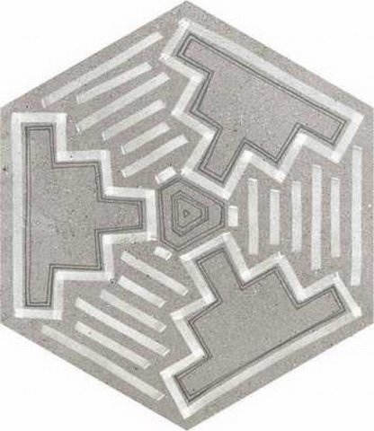 Декоративные элементы Vives Hexagono Igneus Cemento, цвет серый, поверхность матовая, шестиугольник, 230x266