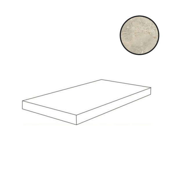 Ступени Coliseumgres Da Vinci White Beige Scalino Sx 620070002307, цвет бежевый, поверхность матовая, прямоугольник, 330x600
