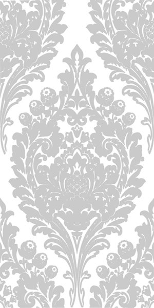 Декоративные элементы Infinity Elegance Damasco Decor Chic Bianco, цвет серый, поверхность глянцевая, прямоугольник, 300x600