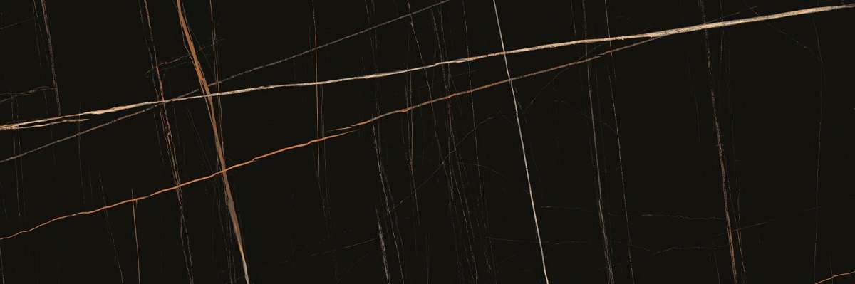 Широкоформатный керамогранит VVS Ceramic Nemi Saint Laurent High Gloss, цвет чёрный, поверхность глянцевая, прямоугольник, 800x3000