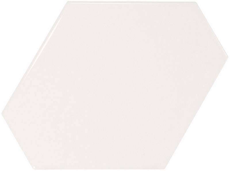 Керамическая плитка Equipe Scale Benzene White 23825, цвет белый, поверхность глянцевая, шестиугольник, 108x124