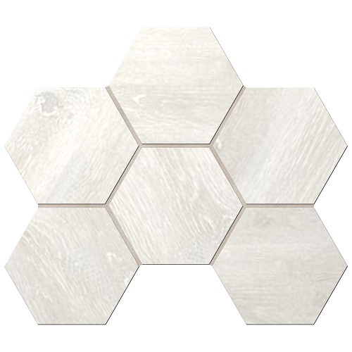 Мозаика Ametis By Estima Daintree Light Grey DA00 Hexagon Неполированный 25x28,5 35002, цвет серый, поверхность матовая, шестиугольник, 250x285