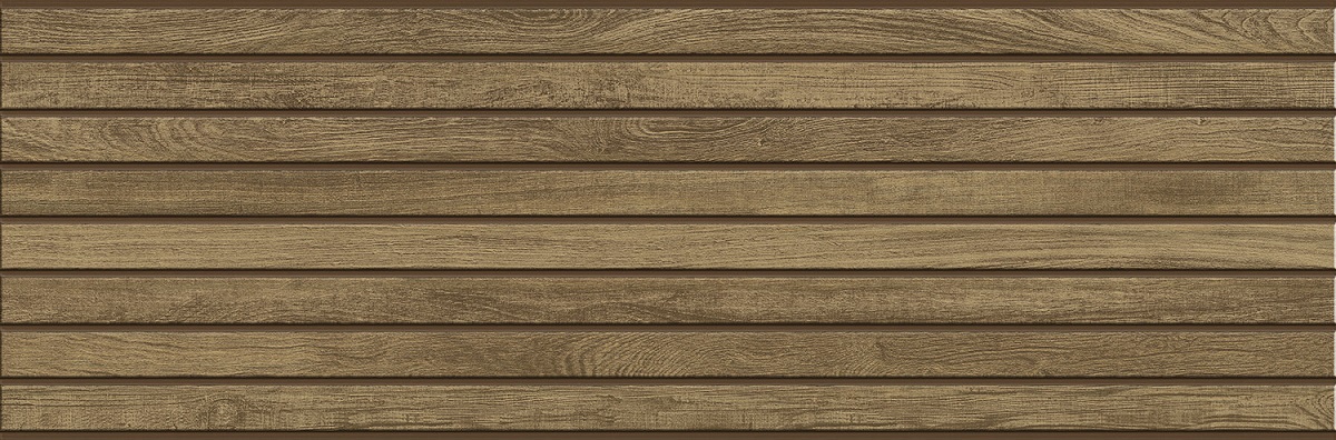 Керамическая плитка Eurotile Lexington 753 LXN2BR, цвет коричневый, поверхность матовая рельефная, прямоугольник, 330x1000