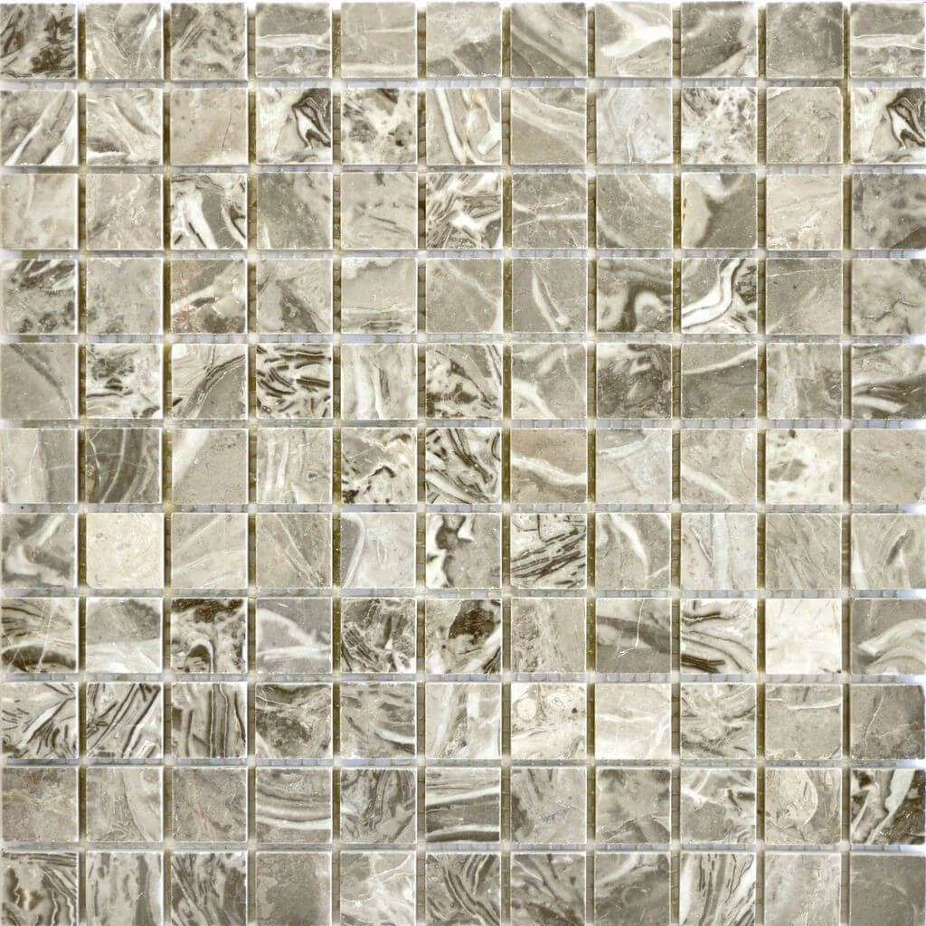 Мозаика Q-Stones QS-023-25P/10, цвет серый, поверхность матовая, квадрат, 305x305