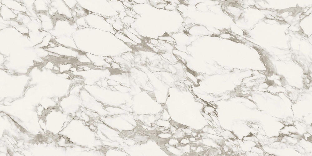 Широкоформатный керамогранит Caramelle Mosaic Marble Porcelain Arabescato White Pol, цвет белый серый, поверхность глянцевая полированная, прямоугольник, 900x1800