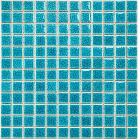 Мозаика NS Mosaic PW2323-24, цвет бирюзовый, поверхность глянцевая, квадрат, 300x300