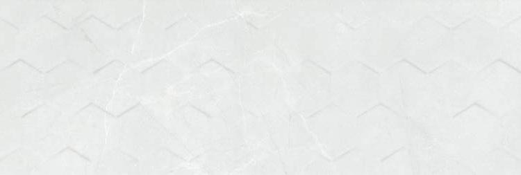 Керамическая плитка Ceramika Konskie Braga White Hexagon Rett, цвет серый, поверхность глянцевая рельефная, прямоугольник, 250x750