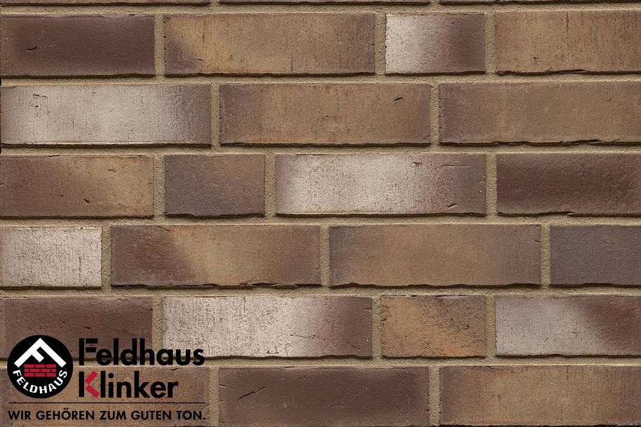 Клинкер Feldhaus Klinker Vario Geo Carina R932DF14, цвет коричневый, поверхность матовая, под кирпич, 52x240