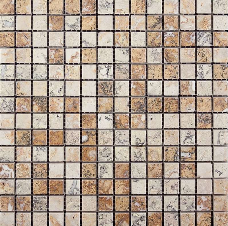 Мозаика Natural Mosaic Adriatica (2X2) M091-20P (M090C-20P), цвет бежевый, поверхность полированная, квадрат, 305x305