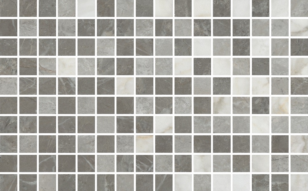 Декоративные элементы Kerama Marazzi Кантата 2 мозаичный микс глянцевый MM6435, цвет серый, поверхность глянцевая, прямоугольник, 250x400