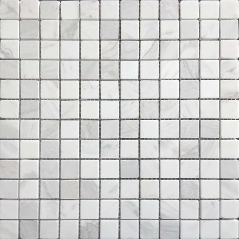 Мозаика Caramelle Mosaic Pietrine Dolomiti Bianco Pol 23x23 7mm, цвет белый, поверхность полированная, квадрат, 298x298
