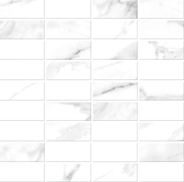 Мозаика Meissen White Stream белый A16677, цвет белый, поверхность глянцевая, квадрат, 300x300