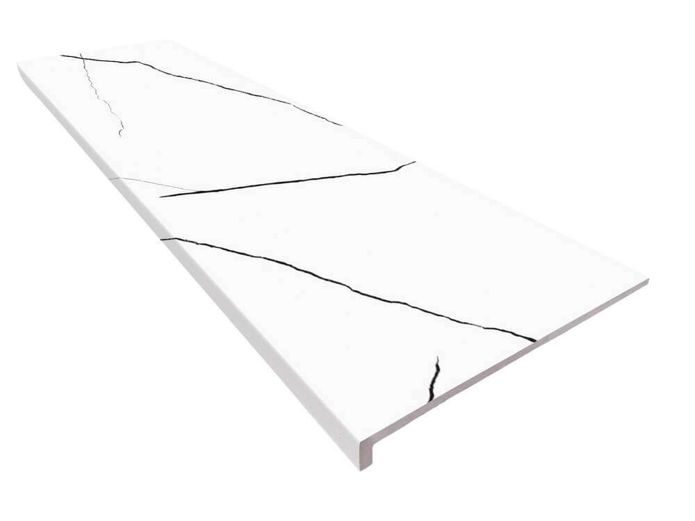Ступени Exagres Peldano Recto Markina Bianco C-1, цвет белый, поверхность матовая, прямоугольник с капиносом, 330x1200