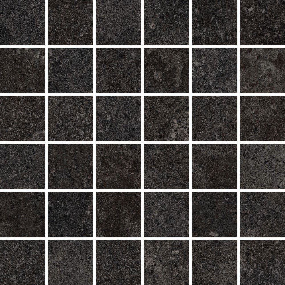 Мозаика Cerdomus Castle Mosaico 4,7x4,7 Charcoal 64316, цвет чёрный, поверхность матовая, квадрат, 300x300