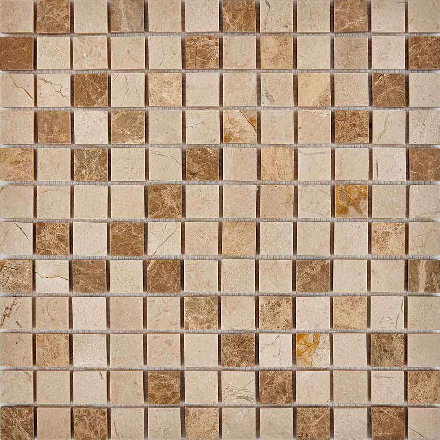 Мозаика Pixel Mosaic PIX274 Мрамор (23x23 мм), цвет бежевый, поверхность глянцевая, квадрат, 305x305