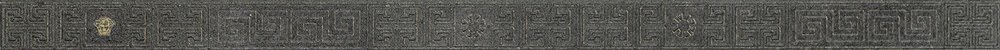 Бордюры Versace Greek Listello Antracite Oro 261135, цвет чёрный, поверхность матовая, прямоугольник, 40x800