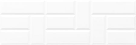 Керамическая плитка Ceramika Color Struktury 3D Art White, цвет белый, поверхность 3d (объёмная), прямоугольник, 250x750