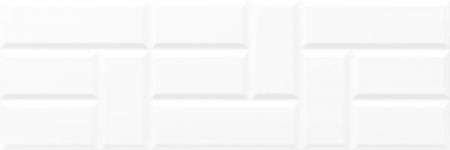 Керамическая плитка Ceramika Color Struktury 3D Art White, цвет белый, поверхность 3d (объёмная), прямоугольник, 250x750
