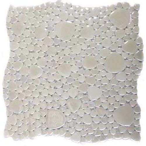 Мозаика Chakmaks Pebble Savona, цвет белый, поверхность глянцевая, квадрат, 290x290