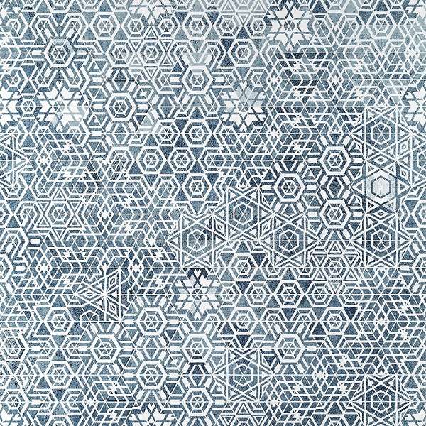 Керамогранит Maciej Zien Boho Gresowa, цвет белый синий, поверхность матовая, квадрат, 598x598