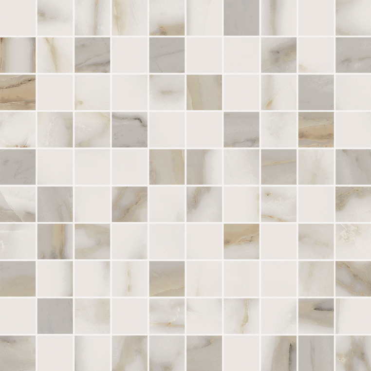 Мозаика Italon Charme Evo Wall Calacatta Mosaico 600110000209, цвет белый, поверхность глянцевая, квадрат, 305x305