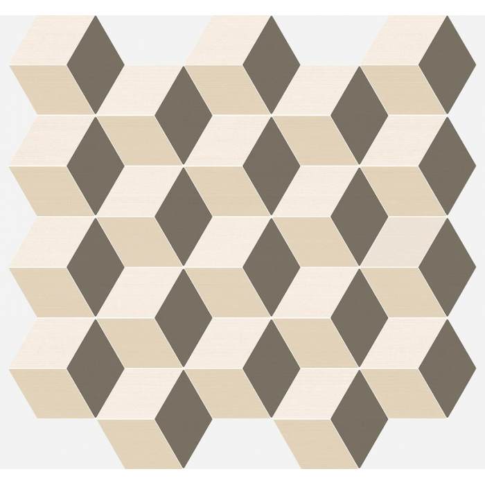 Мозаика Italon Element Silk Mosaico Cube Warm 600110000785, цвет разноцветный, поверхность матовая, прямоугольник, 305x330