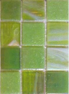 Мозаика JNJ Mosaic Интерьерные Cмеси 200x200 V-7571 Green, цвет зелёный, поверхность глянцевая, квадрат, 200x200
