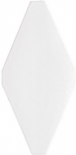 Керамическая плитка Adex ADNE8051 Rombo Liso Blanco Z, цвет белый, поверхность матовая, ромб, 100x200
