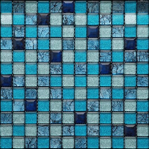 Мозаика Natural Mosaic Dune SAB-646 (Стекло), цвет синий, поверхность глянцевая, квадрат, 298x298
