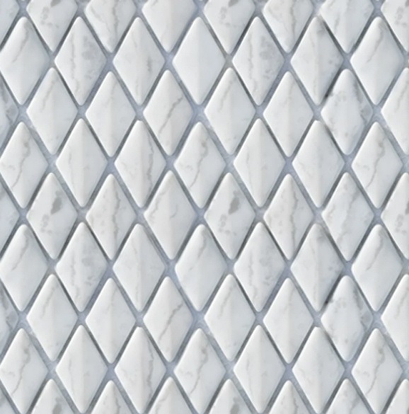 Мозаика  Diamond White Light Grey Nat JS3D2543LX-KL, цвет серый, поверхность натуральная, прямоугольник, 298x305