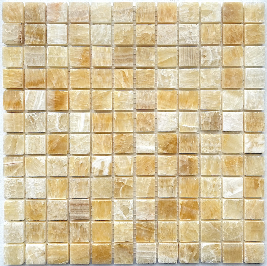 Мозаика Pixel Mosaic PIX306 Оникс (23x23 мм), цвет бежевый, поверхность глянцевая, квадрат, 305x305