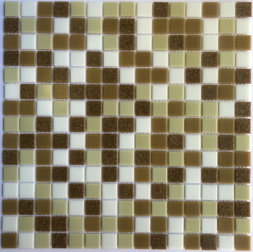 Мозаика Pixel Mosaic Мозаика из стекла PIX112, цвет белый коричневый, поверхность глянцевая, квадрат, 316x316