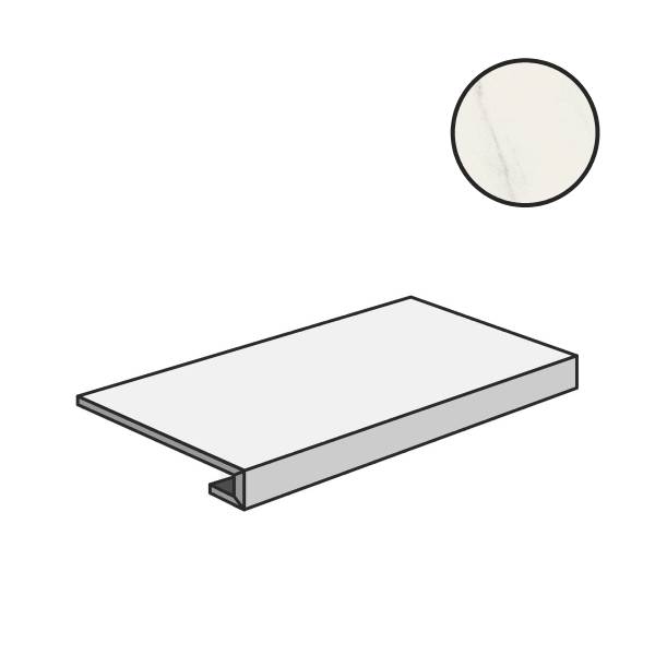 Ступени Piemme Marmi-Reali Grad.C.Retta Carrara 00233, цвет белый, поверхность полированная, прямоугольник, 330x600