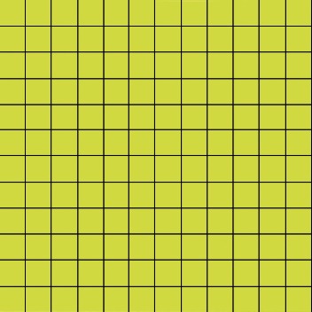 Мозаика Aparici Nordic Lime Mosaic 2,5X2,5, цвет жёлтый, поверхность глянцевая, квадрат, 298x298