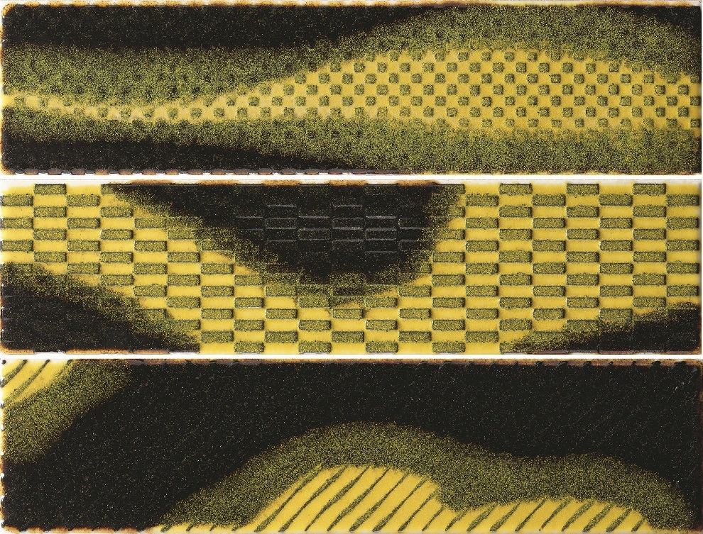 Декоративные элементы Imola SLSH DK 73Y, цвет жёлтый, поверхность глянцевая, прямоугольник, 75x300