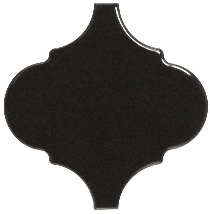 Керамическая плитка Equipe Scale Alhambra Black 21935, цвет чёрный тёмный, поверхность глянцевая, арабеска, 120x120