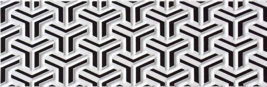 Декоративные элементы Heralgi Patchwork Dec.2 3D White, цвет чёрно-белый, поверхность глянцевая 3d (объёмная), прямоугольник, 100x300